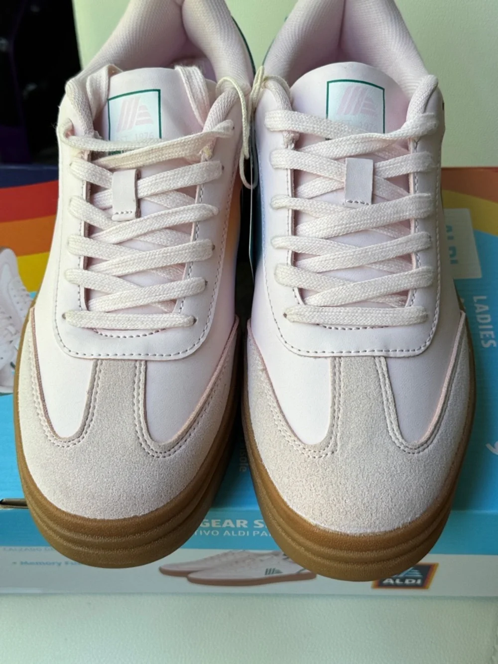 NWT ALDI Gear 50th Anniversary Women's Pink Sneakers with Gum Sole